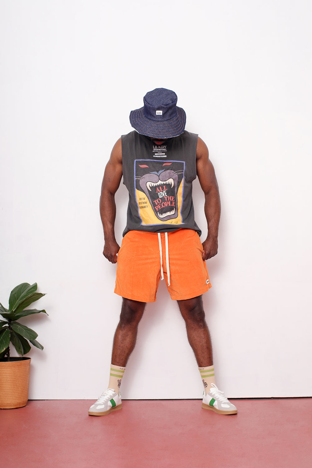 CORDUROY SHORTS ORANGE