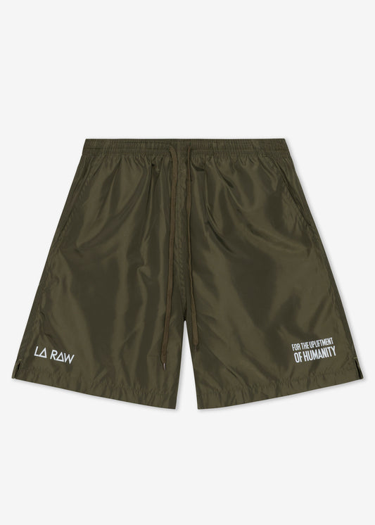 LOGO NYLON SHORTS GREEN