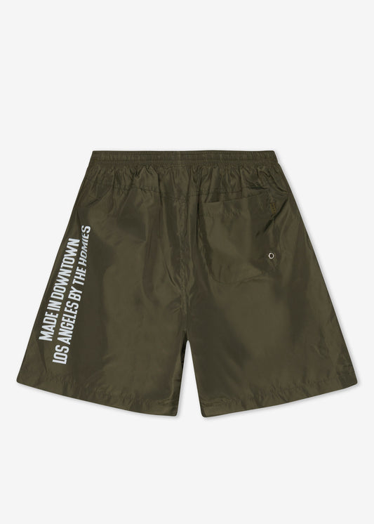 LOGO NYLON SHORTS GREEN