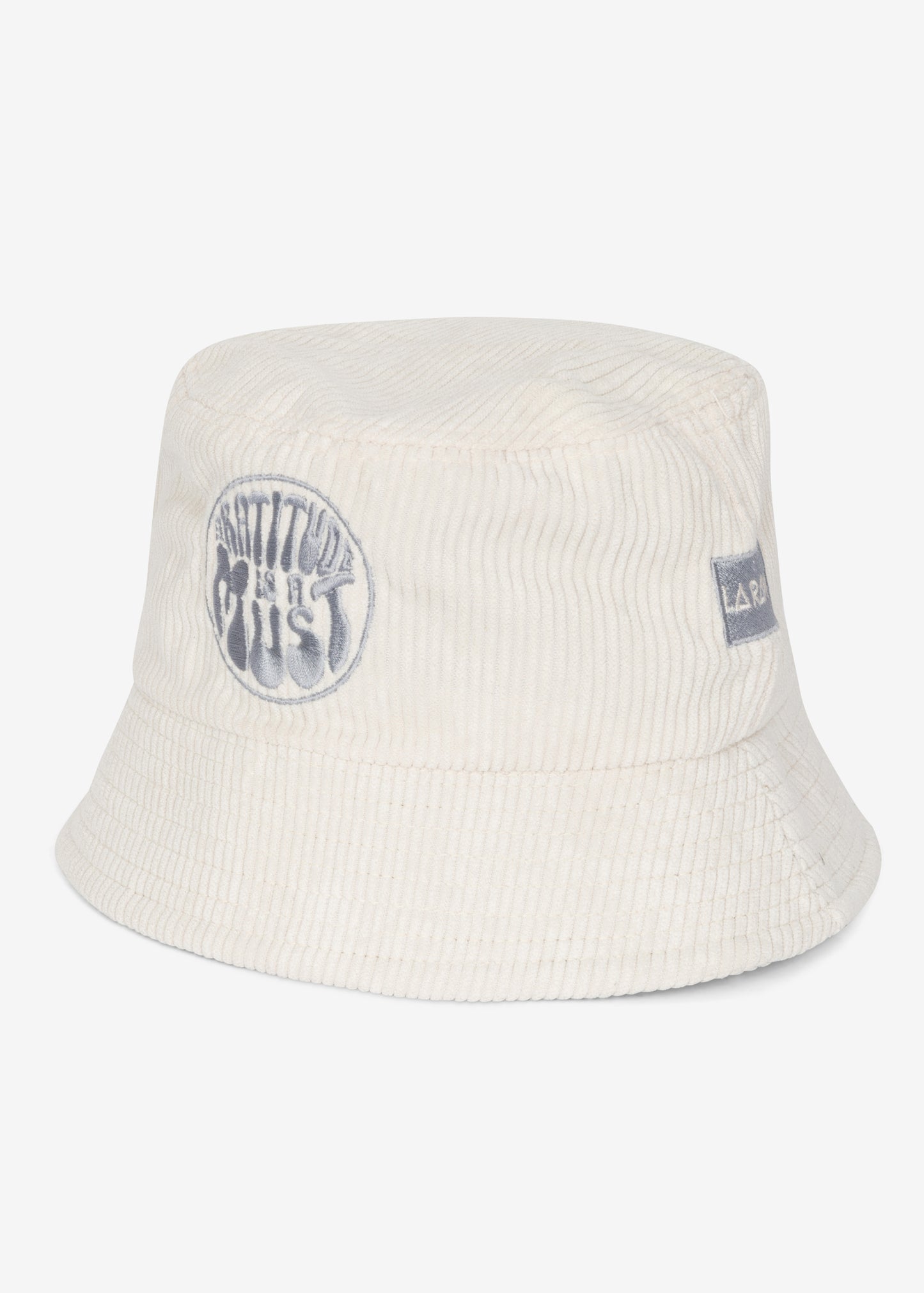 GRATITUDE CORDUROY BUCKET HAT OFF WHITE