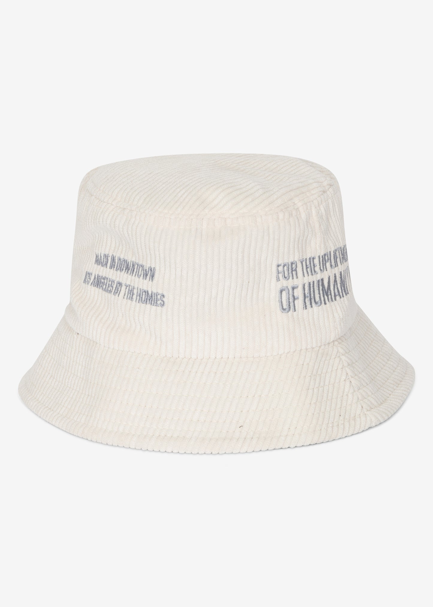 GRATITUDE CORDUROY BUCKET HAT OFF WHITE