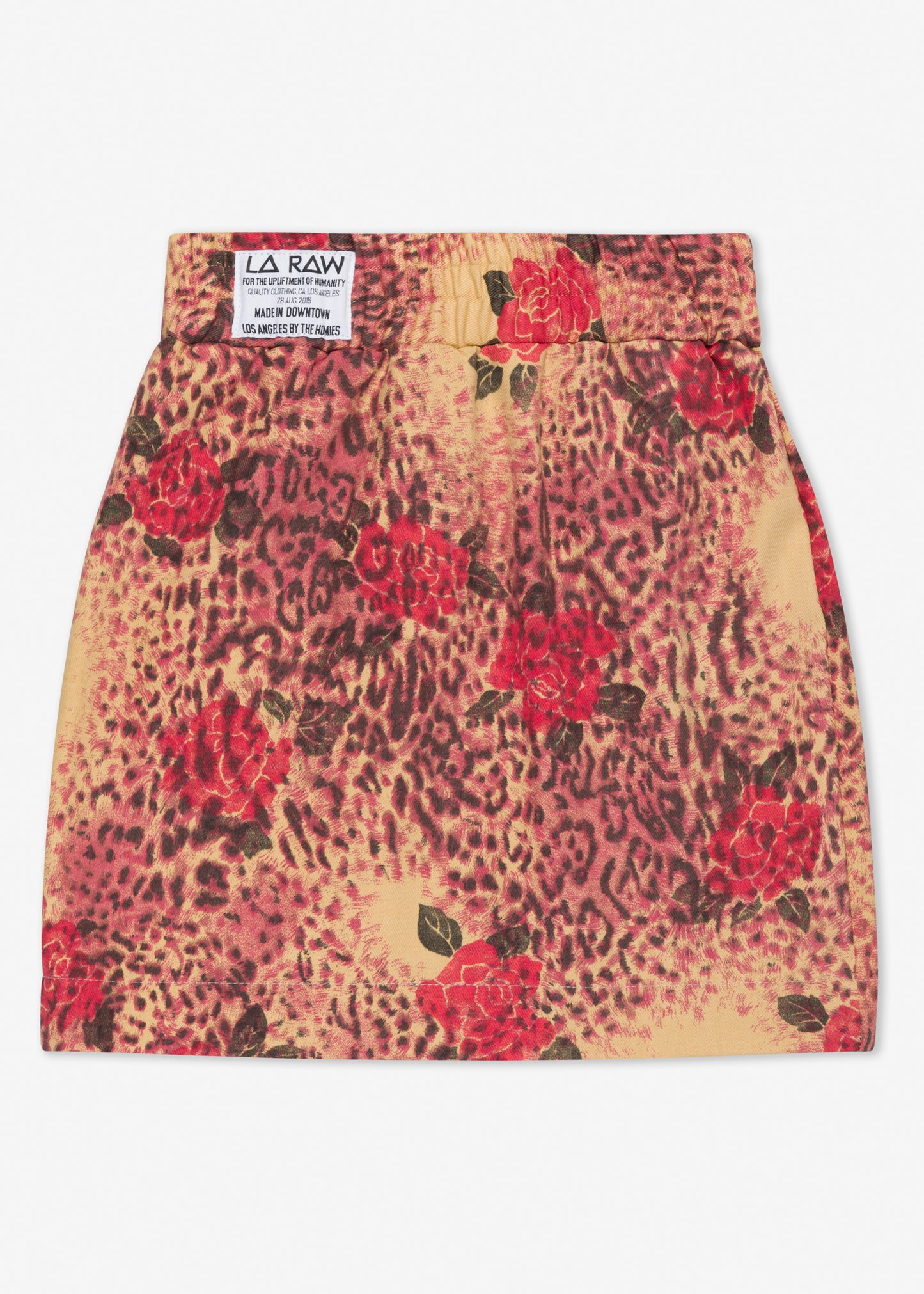 LEOPARD ROSE DENIM SKIRT