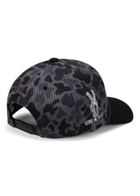 PEACE CORDUROY HAT BLK