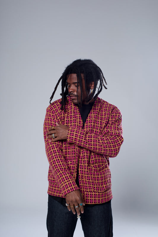 HEAVY CARDIGAN PLAID