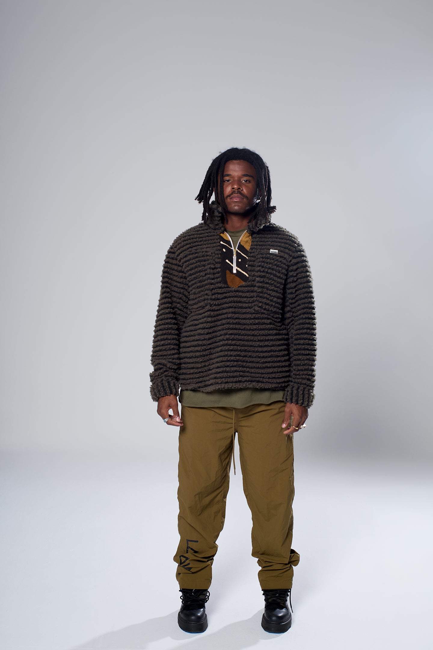 MUDCLOTH SHERPA PULLOVER