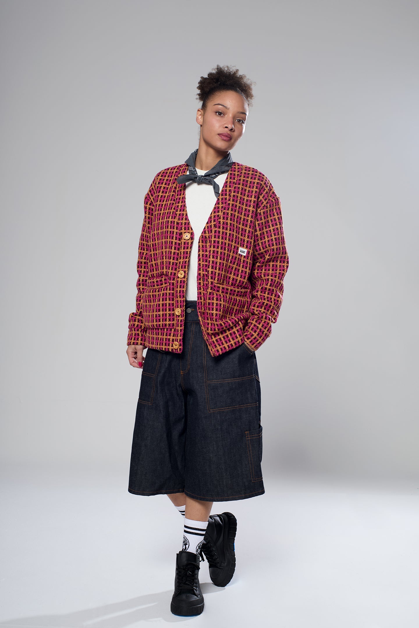 HEAVY CARDIGAN PLAID