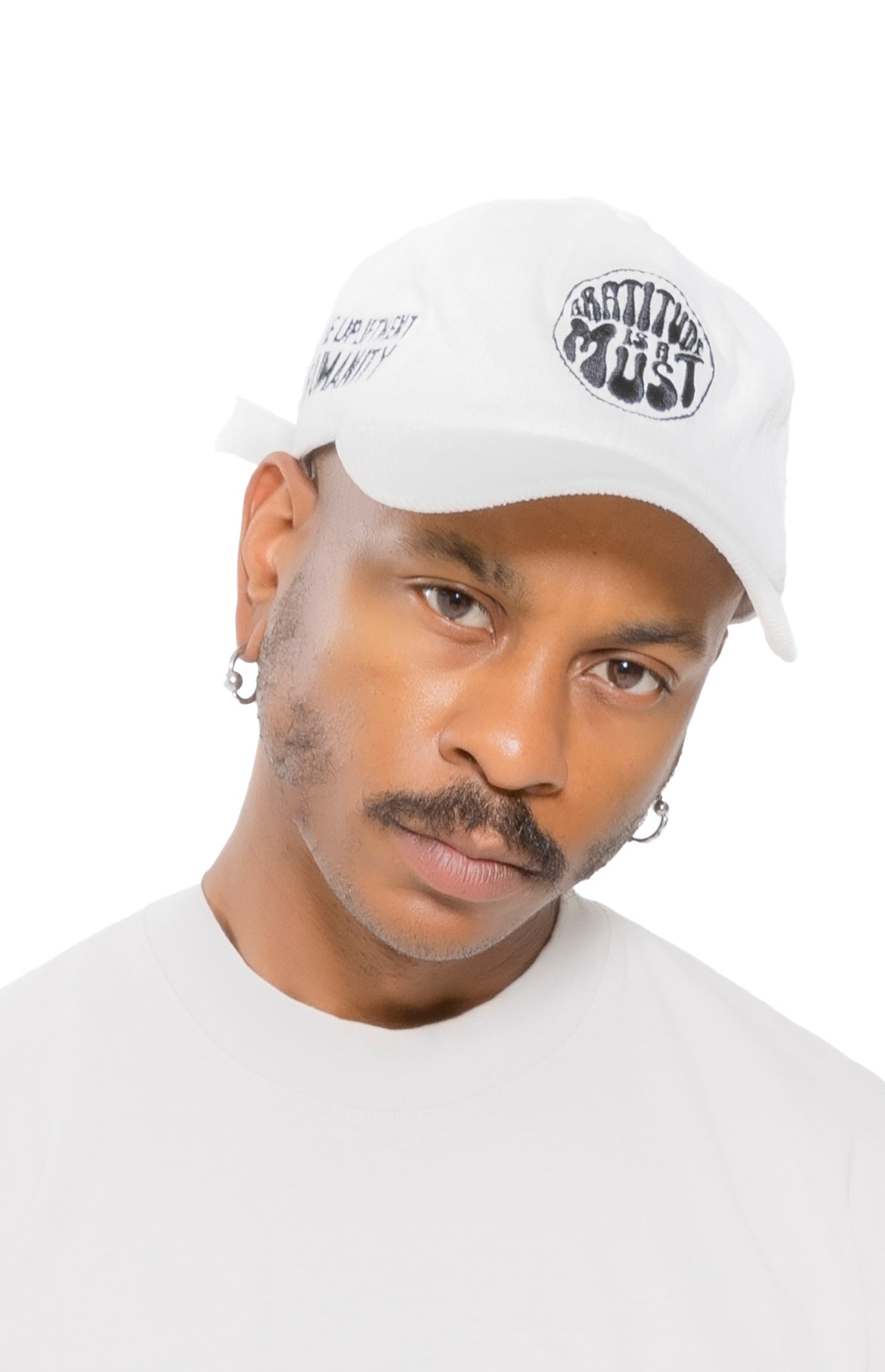 GRATITUDE CORDUROY HAT WHITE