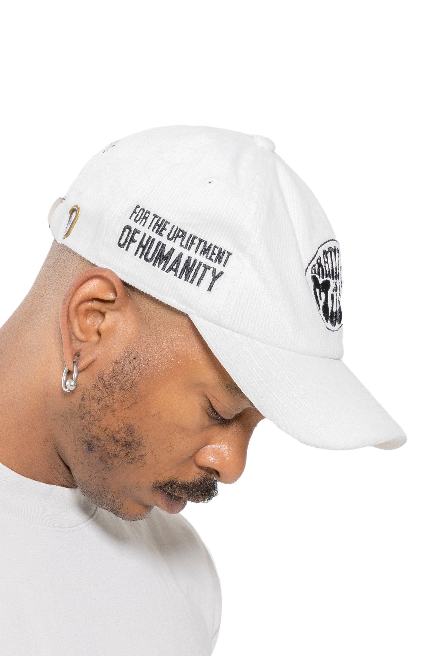 GRATITUDE CORDUROY HAT WHITE