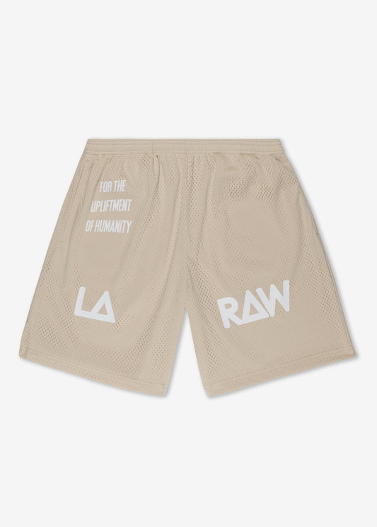 MESH GYM SHORTS TAN