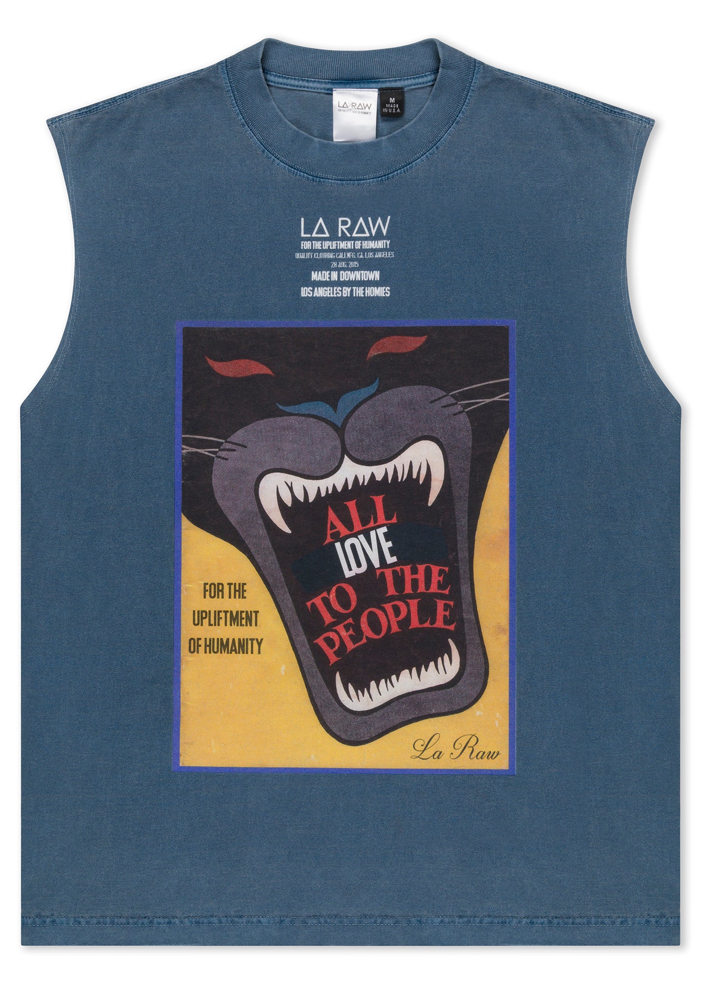 VINTAGE PANTHER MUSCLE TEE BLU