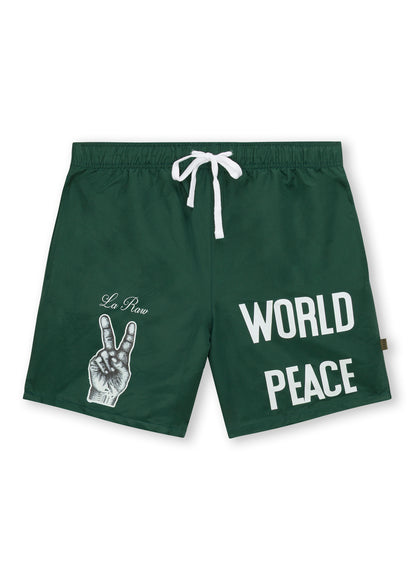 PEACE NYLON SHORTS GREEN