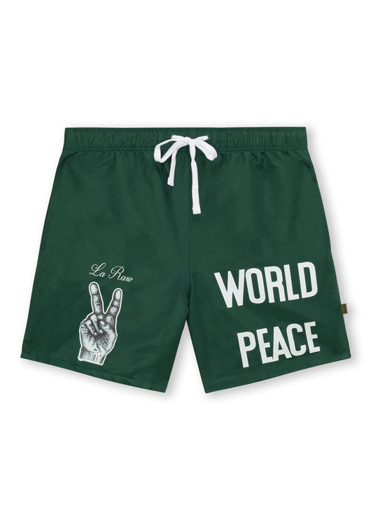 PEACE NYLON SHORTS GREEN