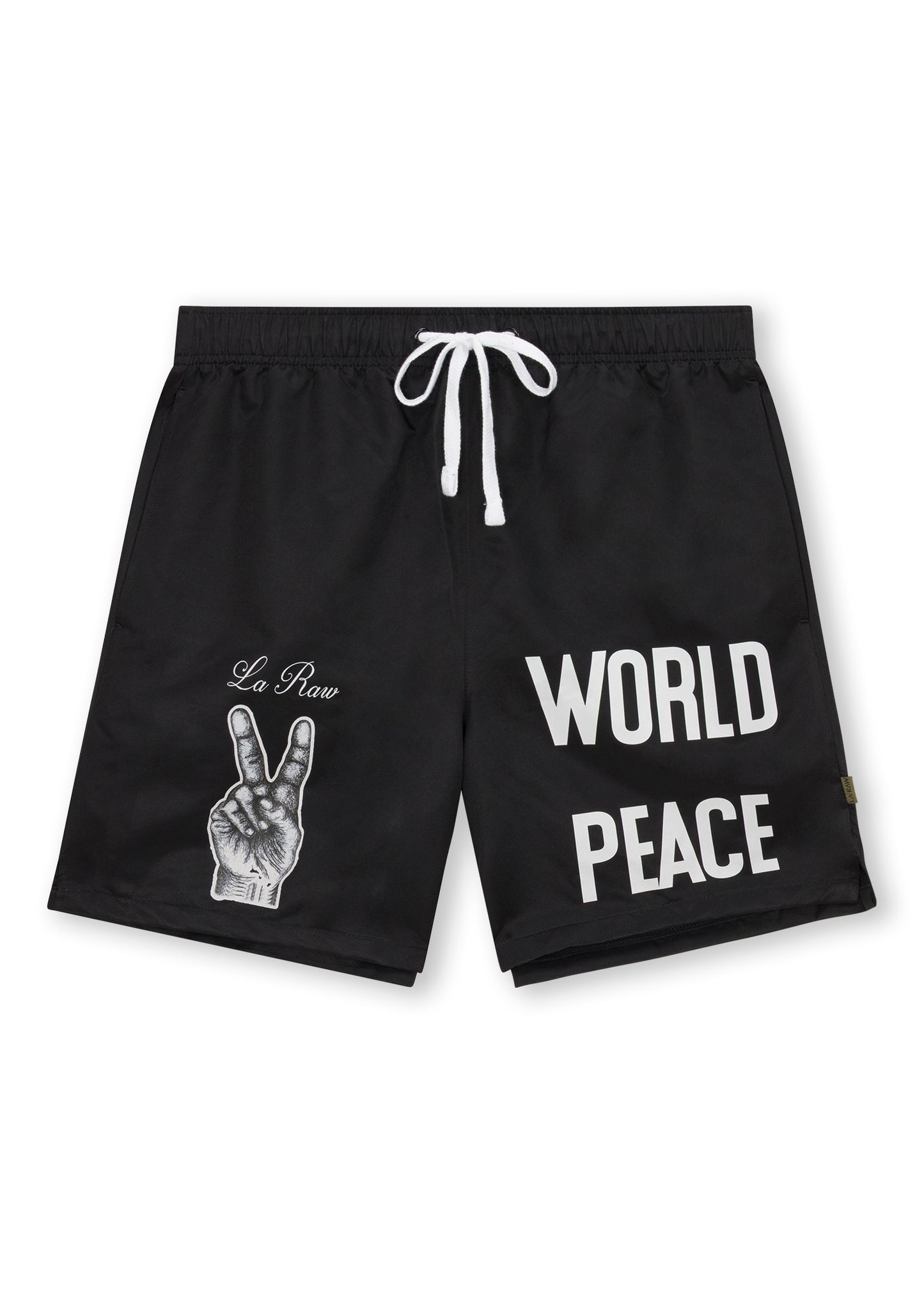 PEACE NYLON SHORTS BLACK