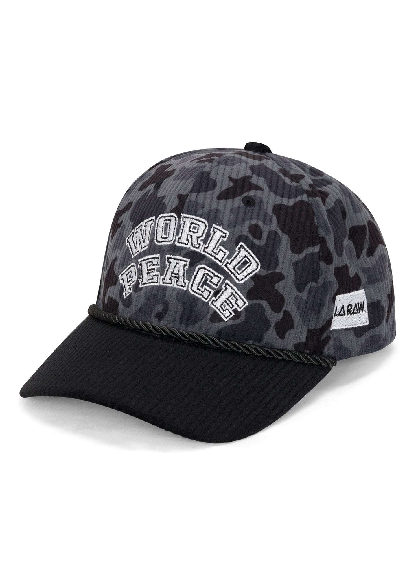 PEACE CORDUROY HAT BLK
