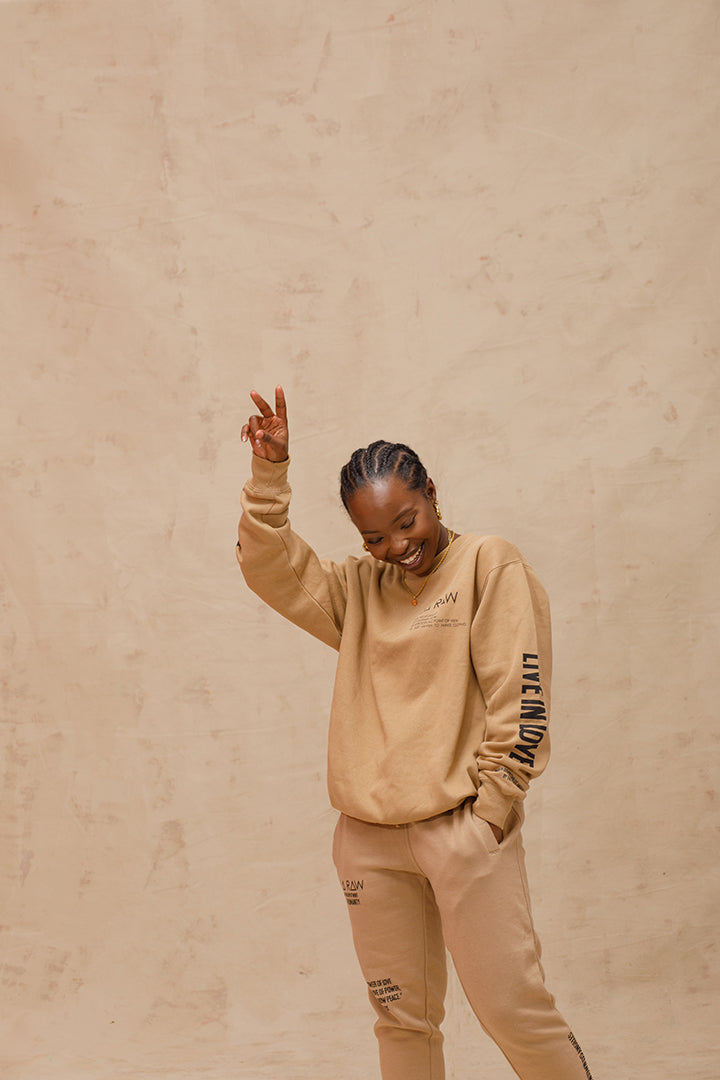 LOGO SWEATPANTS TAN