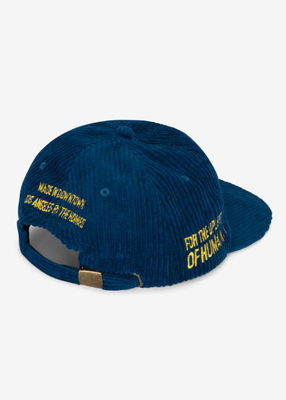 GRATITUDE CORDUROY HAT BLUE