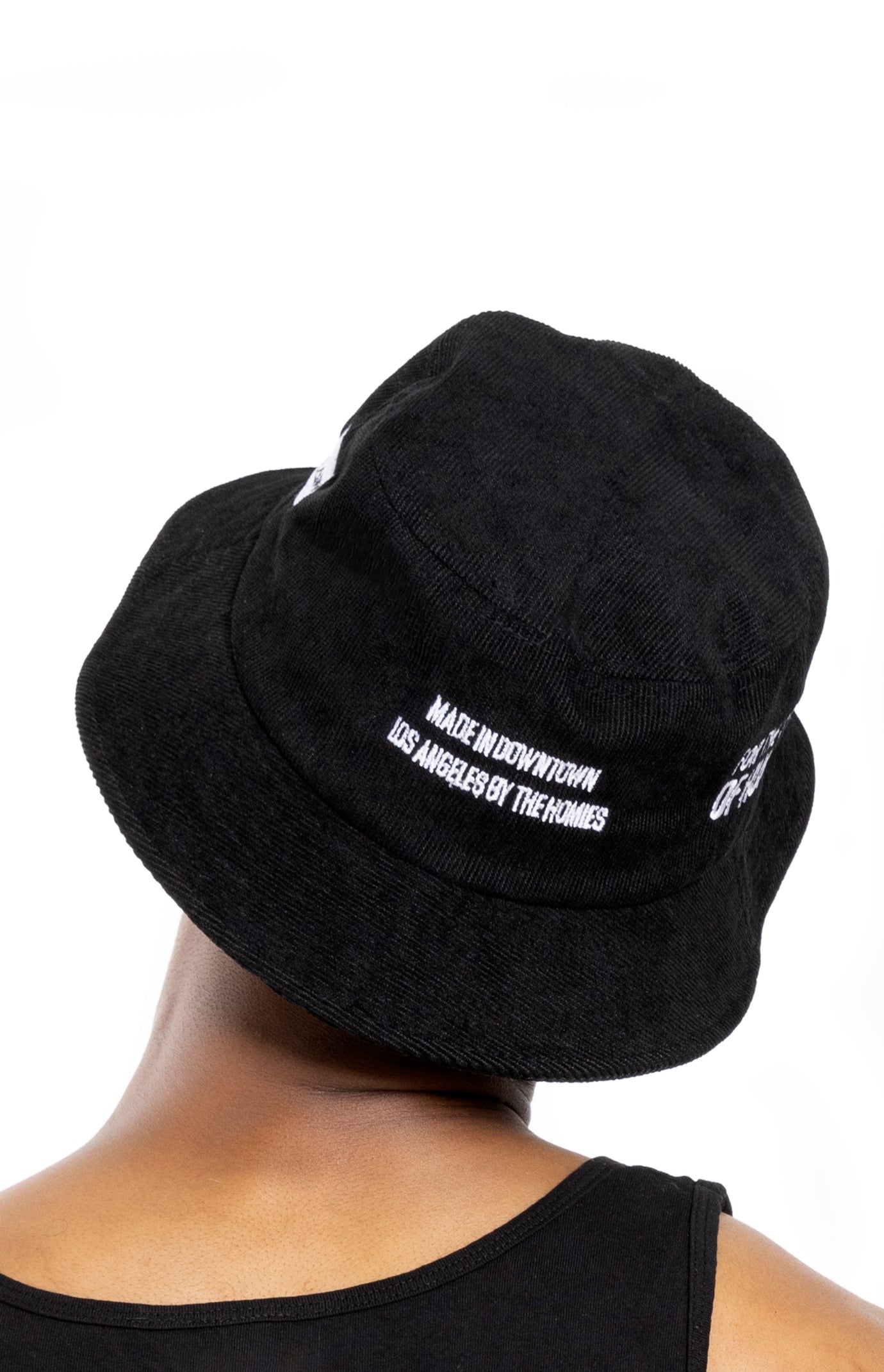 GRATITUDE CORDUROY BUCKET HAT BLACK