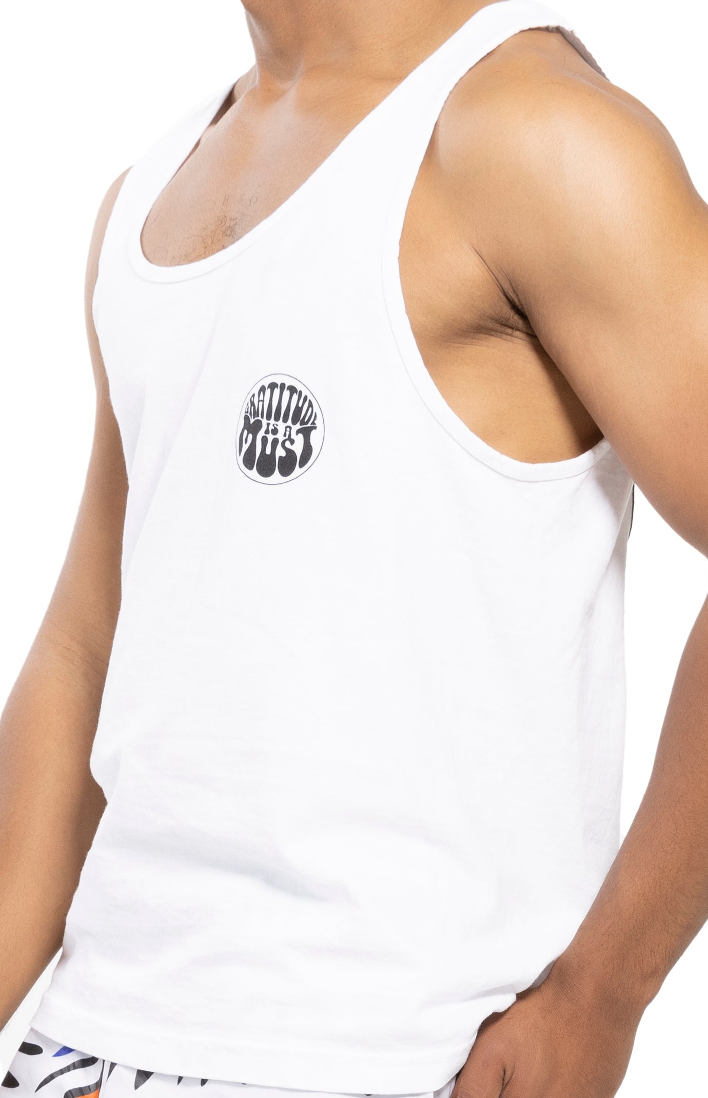 GRATITUDE IS A MUST TANK TOP WHITE